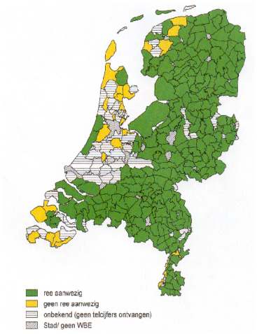 verspreiding ree Nederland